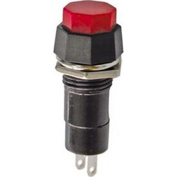 Push Button εξάγωνο 2pin 1A 250V Μαύρο-Κόκκινο 45057 EDM Spain