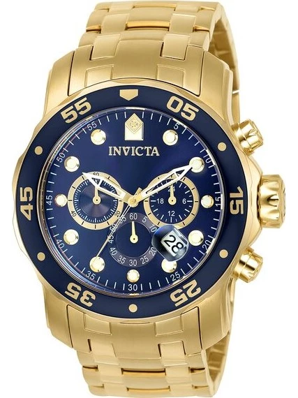 Invicta gold 2024 blue face watch