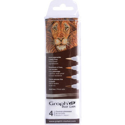 Σετ Μαρκαδόρων Σχεδίου Graph'it Brush Liner Ochre Light 4τεμ