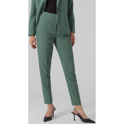 Vero Moda Ψηλόμεσο Υφασμάτινο Γυναικείο Παντελόνι Relaxed Εφαρμογή Πράσινο 10267685