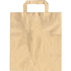 Χάρτινη Τσάντα Take-Away με χεράκι και πάτο χρώμα KRAFT 28x17x29cm - Σετ 250 c459883