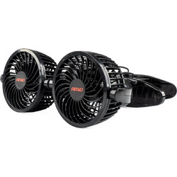 AMiO Ανεμιστηρας Διπλος 12V 2χ4(10,8cm) Με Φις ΑΝΑΠΤΗΡΑ/2 ΤΑΧΥΤΗΤΩΝ/ Με Μανταλακι Pro Series Αmio - 1 TEM. - (03012)
