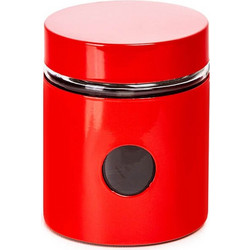 Muhler MR-1403RS Βάζο Ζάχαρη / Καφέ / Τσάι με Καπάκι Γυάλινο σε Κόκκινο Χρώμα 550ml