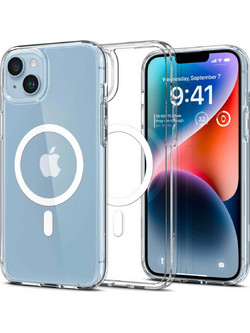 Spigen Ultra Hybrid Back Cover with MagSafe Transparent / White (iPhone 14)