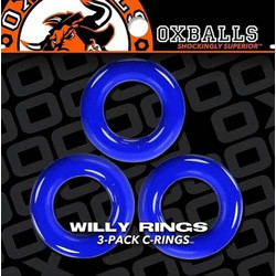 Oxballs Willy Rings Σετ Ελαστικά Δαχτυλίδια Πέους Σιλικόνης 1.5cm Μπλε 3τμχ