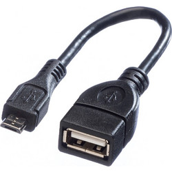 VALUE USB 2.0 Cable, A - Micro B, F/M, OTG, 0.15 m - 11.99.8311