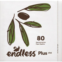 Χαρτοπετσέτες Plus Ελιά Endlesss 30x30 126gr (Συσ./80φ)