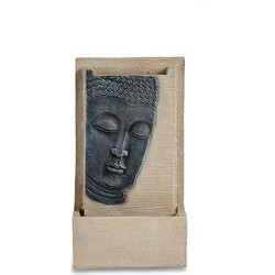 GiftDecor Συντριβάνι με Βούδα από πολυρητίνη, σε γκρι χρώμα, 26.5x16x48 cm - Gift Decor