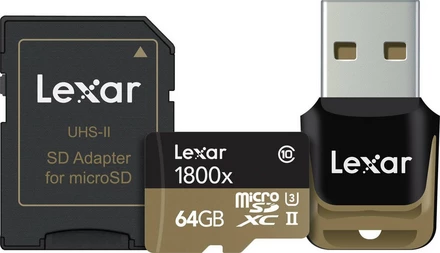 ? Lexar Professional 1800X microSDXC 64GB Class 10 U3 UHS-II + Adapter + Reader | BestPrice.gr