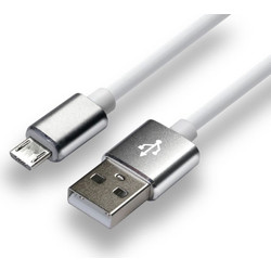 everActive cable USB 1m - White, silicone, quick charge, 2,4A - CBS-1MW