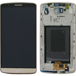 LG G3 D855 ΟΘΟΝΗ HD-IPS + TOUCH SCREEN + LENS + FRAME GOLD ACQ87190303 ORIGINAL SERVICE PACK