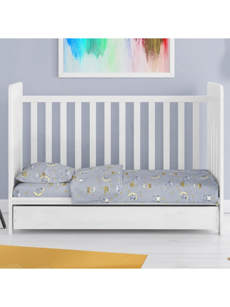 Dimcol Sweet Dreams 552 Σετ Βρεφικά Σεντόνια Κούνιας 120x160 Grey