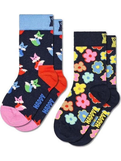 Κάλτσες Happy Socks Fox & Flower, 2 ζεύγη Εμπριμέ