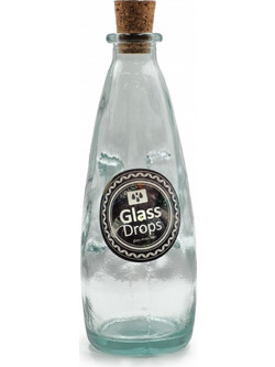 Μπουκάλι με πώμα φελλού Glass Drops Sac (5992) Aπό 100% ανακυκλωμένο γυαλί, Xωρητικότητας 300ml, Διαστάσεων O 6.5 x Υ 18 cm 5992