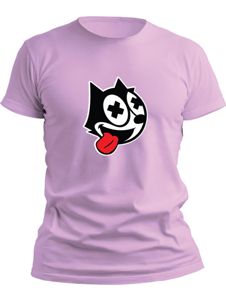 T-shirt με τύπωμα felix the cat ροζ