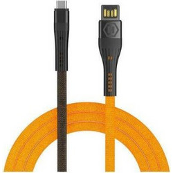 Data Cable Hammer Braided USB 2.0 to micro USB-C 1.2m Orange