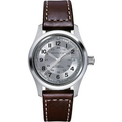 Hamilton Khaki Field Ανδρικό Ρολόι Αυτόματο με Καφέ Δερμάτινο Λουράκι H70455553