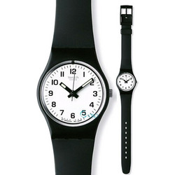 Swatch Something Γυναικείο Ρολόι με Μαύρο Καουτσούκ Λουράκι LB153