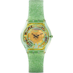 Swatch Γυναικείο Ρολόι με Πράσινο Καουτσούκ Λουράκι SFG106