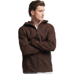 Superdry Ανδρική Ζακέτα Φούτερ με Κουκούλα και Φερμουάρ Καφέ M2013108A-8PZ