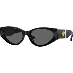 Versace VE4454 GB1/87 Γυναικεία Γυαλιά Ηλίου Οβάλ Κοκάλινα Μαύρα με Μαύρο Polarized Φακό