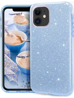Θήκη iPhone 12 / 12 Pro Forcell Glitter Shine Cover Hard Case -Γαλάζιο