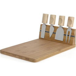 Σετ τυριού βάση bamboo με 4 μαχαίρια 30x20x8.5