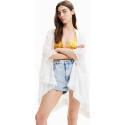 Desigual Γυναικείο Καφτάνι Παραλίας Κοντό Λευκό 23SAWA37-1000