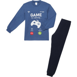 Pretty Baby Game Παιδική Πιτζάμα Βαμβακερή Χειμωνιάτικη Μπλε Navy Μπλε 63873