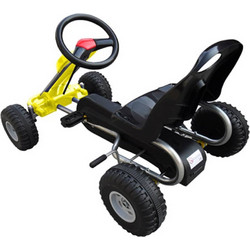 vidaXL Ποδοκίνητο Παιδικό Go Kart Μονοθέσιο με Πετάλια Κίτρινο