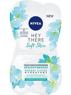 Nivea Hey There Soft Skin Κρεμώδης Μάσκα Προσώπου για Ενυδάτωση & Καταπράυνση 2x7.5ml