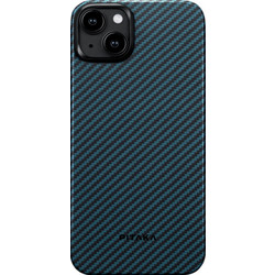 Pitaka MagEZ Case 4 - MagSafe Θήκη Aramid Fiber Body Apple iPhone 15 Plus - 1.15mm - 1500D - Black / Blue / Twill (KI1508M)