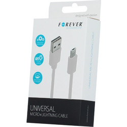 Forever Universal for iPhone micro USB + 8-PIN cable white