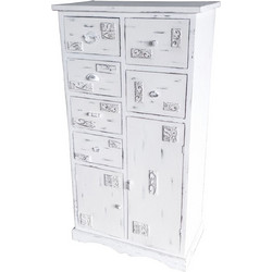 Σιφονιέρα DKD Home Decor Ξύλο Λευκό Φθαρμένο (69 x 38 x 130 cm)