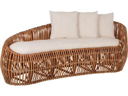 ΚΑΝΑΠΕΣ-ΑΝΑΚΛΙΝΤΡΟ LANTRY HM5991 ΦΥΣΙΚΟ RATTAN- ΛΕΥΚΑ ΜΑΞΙΛΑΡΙΑ 215x60x78Yεκ