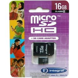 Integral microSDHC 16GB Class 2 + Adapter
