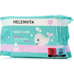 Helenvita Baby Care Sensitive Μωρομάντηλα με Νερό Χωρίς Οινόπνευμα Άρωμα & Parabens 64τμχ
