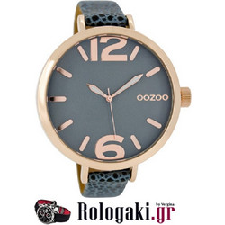 Oozoo Timepieces Γυναικείο Ρολόι με Μαύρο Δερμάτινο Λουράκι C6552