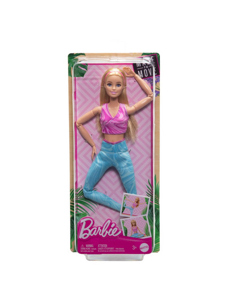 Mattel Barbie Made to Move Ξανθιά με Γαλάζια Ρούχα