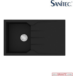 Sanitec Ultra Granite 805 Επικαθήμενος Νεροχύτης Γρανίτη Αντιστρεφόμενος Ματ Nero 86x50cm