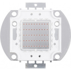 GloboStar 73768 Υψηλής Ισχύος LED COB BRIDGELUX 50W 2500lm DC 20-24V - Μ5.6 x Π5.2 x Υ0.6cm - Κόκκινο