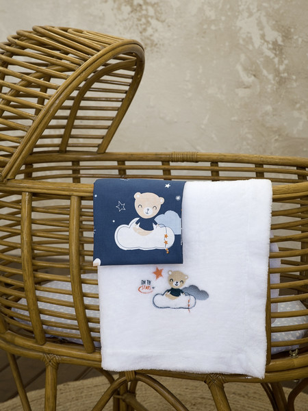 Nima Home Nighty Night Κουβέρτα Κούνιας Fleece 110x140 Λευκή