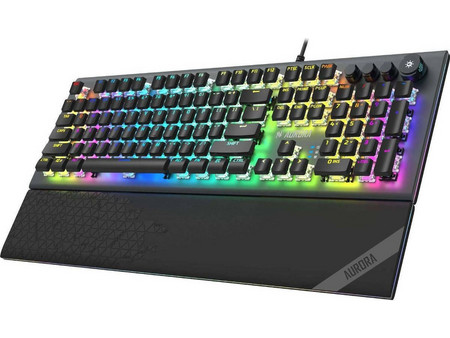 iBox Aurora K-5 Μηχανικό Gaming Πληκτρολόγιο με Custom Red Διακόπτες RGB Black