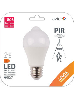 Avide Smart LED Globe A60 8.8W 4000K PIR Sensor - Λαμπτήρας LED