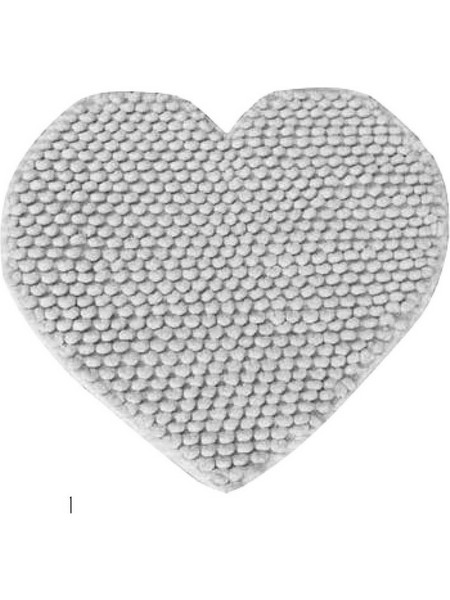 Πατάκι Μπάνιου Αντιολισθητικό Cuore 01 Silver Cotton Makis Tselios (65x65) 1Τεμ