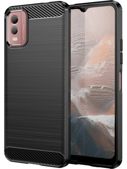 Techsuit Carbon Silicone - θήκη για Nokia C32 - Μαύρο