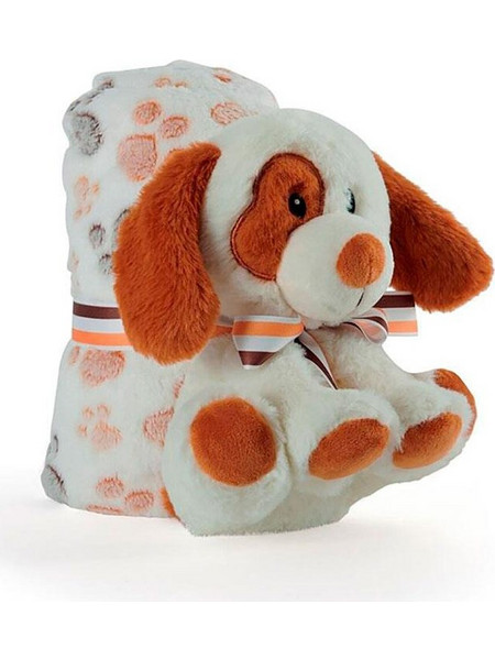 Perletti Dog Κουβέρτα Αγκαλιάς Fleece με Λούτρινο 80x120 Λευκή