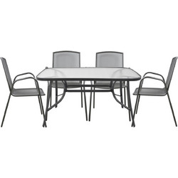 B2BMarkt Σετ Τραπεζαρία Κήπου Μεταλλικό 5τμχ HM5106.01 + HM5005.01