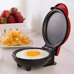Mini Ηλεκτρική Συσκευή Αυγών και Pancakes 350W με Αντικολλητική Πλάκα Κόκκινη