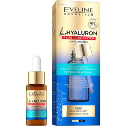 Eveline BioHyaluron 3xRetinol System Multi-Moisturizing Wrinkle Filling Αντιγηραντικό Ενυδατικό Serum Προσώπου με Ρετινόλη & Υαλουρονικό 18ml